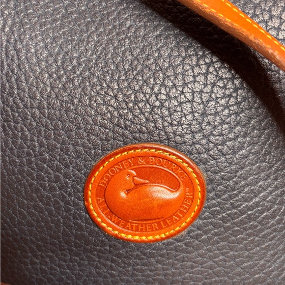 Dooney & Bourke Black and Tan Leather Shoulder Bag - Picture 2 of 13